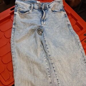 Kensie Womens High Rise Wide Leg Denim Relaxed Jeans - Light Blue